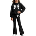 thumbnail image 4 of ATOGUTA Princess Outfits For Girls Fall Clothes Long Sleeve Pullover Sweatshirt and Sweatpants Kids Clothing Size 3T-14, Black, 4 of 5
