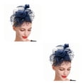 thumbnail image 4 of Qarigey Tocado de boda con flores para el pelo, colgante de cabeza con Clip de malla para novia, sencillo, multiusos, europeo, ahorro de Azul marino 2piezas, 4 of 6