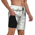 thumbnail image 2 of Kdxio Summer Vacation Scene Print Men'S Swim Trunks With Compression Liner 7 Inch Inseam Quick Dry Swim Shorts, 2 of 7