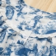 thumbnail image 4 of ZEHJUHAN Infant Girls Bunny Printed Easter Dress with Lace Accent Ruffle Tutu Skirt A-Line Outfit Blue，3-6M, 4 of 7