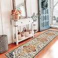 thumbnail image 5 of Findosom 2'x8' Vintage Runner Rug 0.4" Distressed Hallway Rug Non Slip Laundry Runner Rug Decor Rug Washable Runner Rug Kitchen Floor Mat Entryway Rug Runner for Laundry Kitchen Dark, Orange, 5 of 7