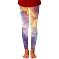 thumbnail image 4 of Girls Leggings Starry Sky Printed Pants Full Ankle Length Slim Fit Medium Thick Tights Pants, 4 of 5