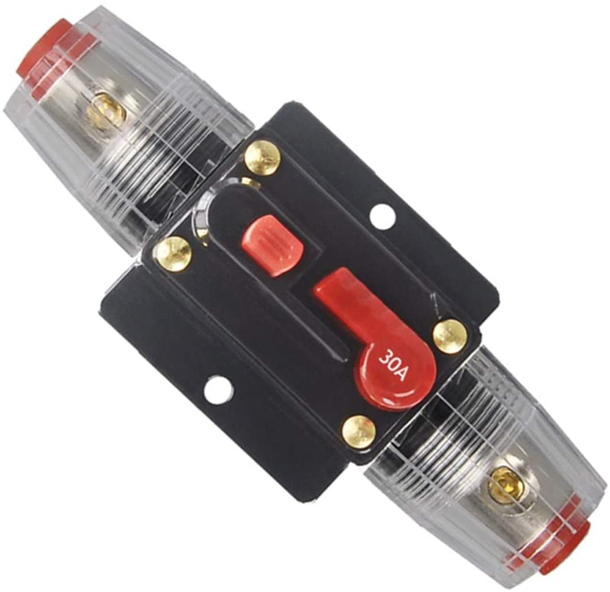 M1A2 Circuit Breaker 60A Waterproof Fuse Inline Holder Resettable Fuse Manual Reset 12V-48V DC for Car Stereo Audio RV Home Marine Boat Truck 