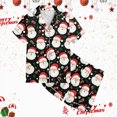 thumbnail image 4 of sdbrld Kids Girls Christmas Pajama, 2Pcs Soft Stretch Button Down Pjs Short Sleeve Sleepwear and Shorts Matching Set Sizes 6-7 Years, 4 of 5