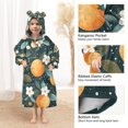 thumbnail image 3 of FORMRS Wearable Blanket Hoodie with Sleeves for Kids Cozy Flannel Sweatshirt, Green Oranges, 3 of 7