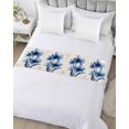 thumbnail image 5 of Xipuska Pastoral Floral Blue Bed Runners for Cal King Size Bed, Decorative Bed Throws for Foot of Bed, Garden Flora Illustrations Bed Runner Sofa Throw Bedding Scarf Protector Slipcover for Bedroom, 5 of 6