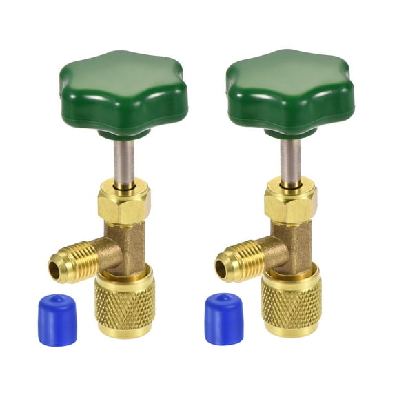 Uxcell  1.54"x1.54" 1/4 SAE 7/16 28 UNEF Thread Bottle Opener Can Tap Valve Brass Multicolored 2pcs