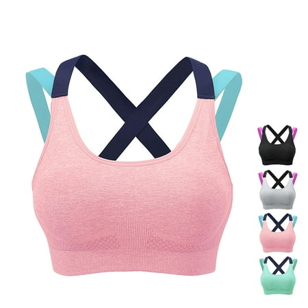 

Sports Gym Bra Women Gym Yoga Top Athletic Vest Sportswear Pink-S