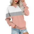 thumbnail image 5 of PuLe Hoodies Womens Fall Fashion Color Contrast Striped Oversized Pullover Sweatshirt, Crewneck, Long Sleeve, S-3XL, 5 of 6
