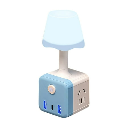 

Book Lights Clearance! Fenull Bedroom Bedside Lamp Integrated Home Socket Small Night Light Multi Function Converter Socket Usb Small Book Lamp 1*Night Light