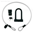thumbnail image 2 of Candado en U para bicicleta, candado en D con grillete resistente con 3 llaves, cable de acero flexible de 4 pies y soporte de montaje, 2 of 5