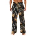 thumbnail image 6 of GrmtClth Men's Breathable Plush Loungewear Trousers Outdoor Woodland Camo Print Drawstring Waist Loose Cut Straight Leg Pants Coffee S, 6 of 6