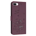 thumbnail image 3 of Flip Case for iPhone 7 / 8 / SE 2022 & 2020 PU Leather Wallet Case with RFID Blocking Card Slot & Cash Pocket Magnetic Clasp Stand Function Cover Cat Patterned with Wrist Strap Phone Case,Maroon, 3 of 10