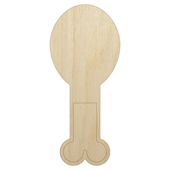 Chicken Leg Wood Shape Unfinished Piece Cutout Craft DIY Projects - 4.70 Inch Size - 1/8 Inch Thick
