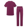 thumbnail image 2 of Adar Addition Go-Basic Scrub Set for Men - Classic V-Neck Scrub Top & Cargo Scrub Pants - A9300 - Wine - XXS, 2 of 7