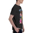 thumbnail image 3 of Chemise à Manches Courtes en Coton Décontractée Mode Rappe pour Hommes et Femmes Col Rond Noir, 3 of 8