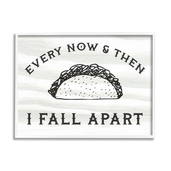 Stupell Indtries I Fall Apart Phrase Funny Kitchen Taco Pun,30 x 24,Design by Daphne Polselli