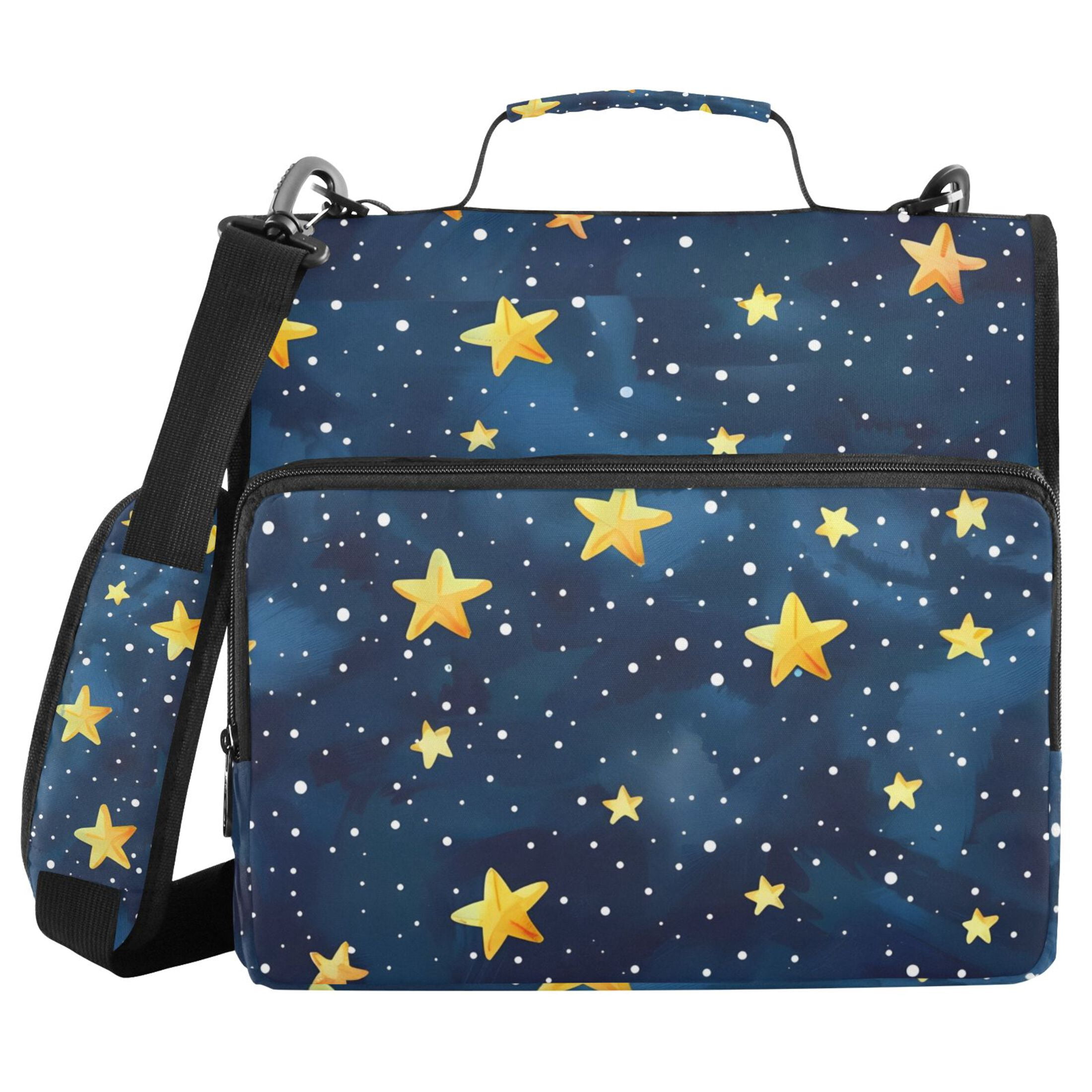 ALAZA Zipper Binder Stars in Night 3 Ring Trapper Keeper File Folder Organizer Bag