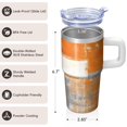 thumbnail image 3 of 20oz Insulated Textured Tumbler with Geometric Handle, Stainless Steel Double Wall Coffee Travel Mug, Leak Proof Design, 3 of 5