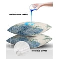 thumbnail image 5 of Outdoor Throw Pillow Cover Blue Hydrangea and Eucalyptus Leaves Waterproof Cushion Covers 2 Pack Farm Retro Burlap Linen Pillow Cases Home Decoration for Patio Garden Couch Sofa, 5 of 7