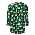 thumbnail image 5 of felwors St Patty's Day Shirt Women 2025 Casual Plus Size 3/4 Sleeve Irish Clover Shirts Funny Saint Patrick's Tunic Tops (Dark Green, XXL), 5 of 6
