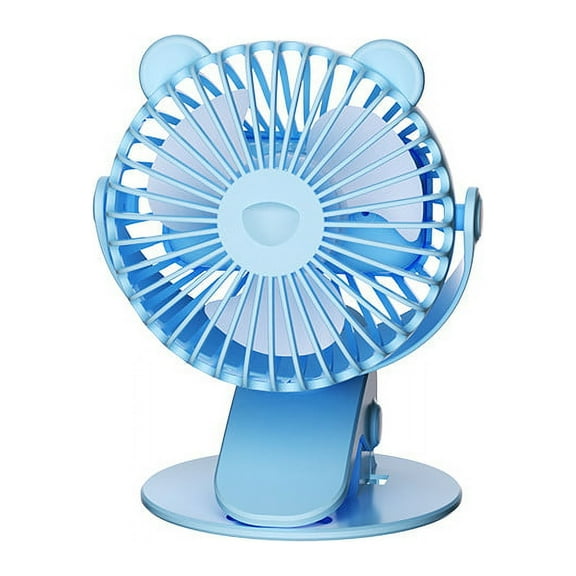 RoamHome Electric Clip-on Mini Fan Charging Small Fans USB Rechargeable Handheld 2000mAh Battery Powered Portable Fans Personal Cooling Fan That Blows Cold Air (Blue)