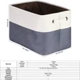 thumbnail image 4 of 3-Pack Large Storage Basket Set  Trunk Organizer  Clothes Toys Bin  15 x 10 x 10 Inches  Big Rectangular Canvas Fabric Collapsible, 4 of 4