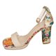 thumbnail image 1 of Bmisegm Women Sandals Fashion New Pattern Flower Print Open Toe Breathable and Comfortable Buckle Strap High Heels Sandals Women Summer Beige 7.5, 1 of 9