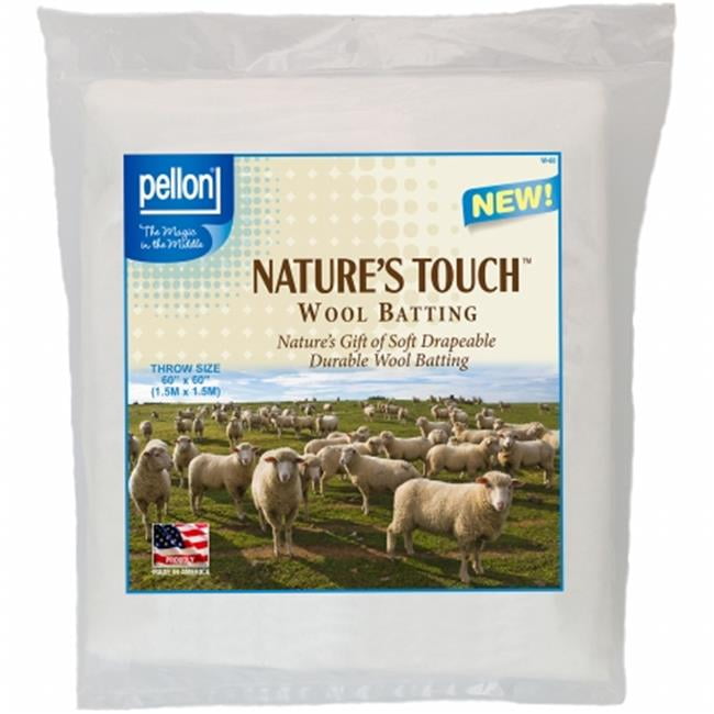 Pellon Wool High Loft Blend Batting-Throw Size 60'X60' FOB: MI