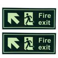 thumbnail image 1 of Señal de advertencia de seguridad autoadhesiva luminosa, pegatina de seguridad, señales de salida de incendios con dirección tipo 7, 2 uds., 1 of 8