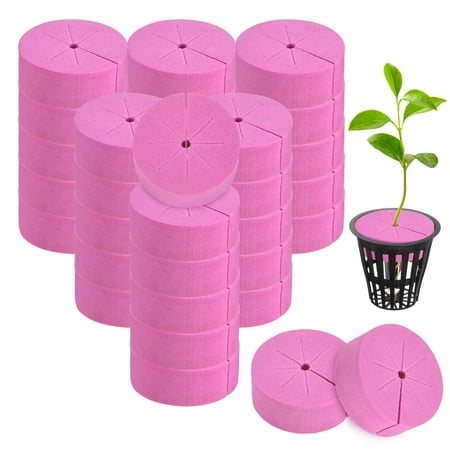 Uxcell 30-Pack Cloning Collars Inserts Hydroponics Sponge Systems Cloning DIY Foam Cloner Inserts Fits 2 Net Pots[Rose Red]