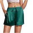 thumbnail image 1 of Pantalones cortos de poliéster para mujer, informales, con cintura elástica y estampado cómodo., 1 of 4