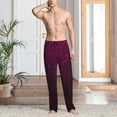 thumbnail image 2 of Kdxio Dark Purple Glitter Print Men's Sleep Pajama Pant Lounge Pants with Pockets-Large, 2 of 6