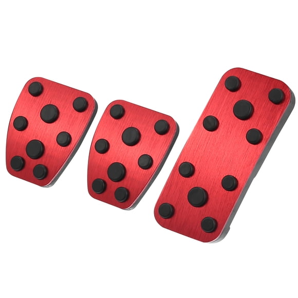Coche Pie Pedal Pastillas Acelerador Gasolina Freno Embrague Pedal Cubierta Kit Rojo