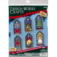 thumbnail image 1 of Design Works Kit de Point de Croix Compté 2"X4" Ensemble de 6 - Ornement en Verre Teinté (14 Unités) - DW5909, 1 of 2