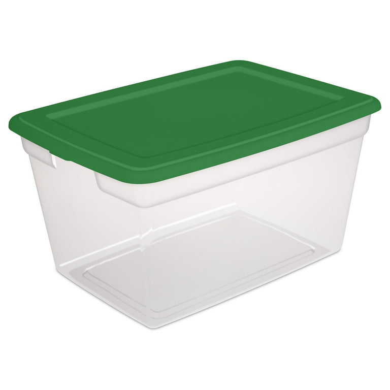 Sterilite 58 Qt. Storage Box Plastic, Elf Green, Set of 8 