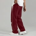thumbnail image 7 of Miluxas Men's Parachute Sweatpants Baggy Track Pants Drawstring Wide Leg Casual Trousers Streetwear Wine XL(XL), 7 of 7