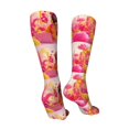 thumbnail image 3 of Bingfone Digital Nomad Pink Landscape Print Compression Socks for Women and Men Long Socks for Running Athletic Cycling Nurse, 3 of 8