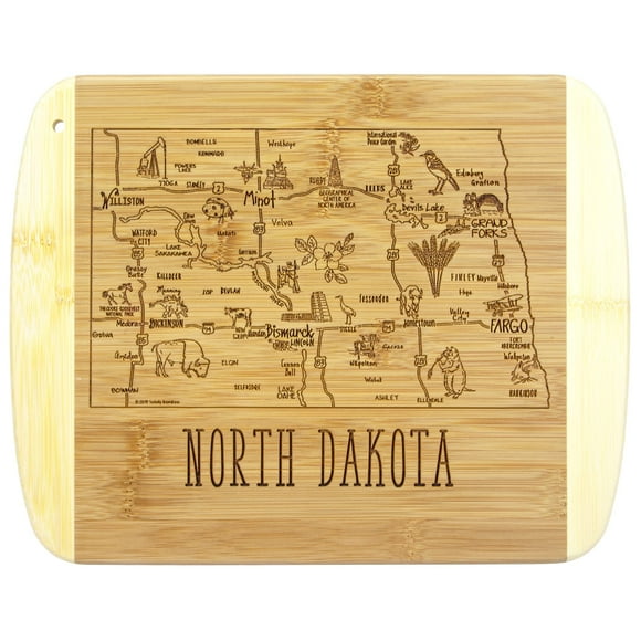 Totally Bamboo une Tranche de la Vie Nord Dakota État Servant et Planche à Découper, 11 x 8,75