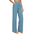 thumbnail image 6 of Pants for Women,Womens Casual Cotton Linen Pants Lightweight Summer Loose Fit High Waist Straight Leg Plus Size Solid Lounge Trousers, 6 of 7