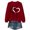 Red, variant on SNKSDGM Long Sleeve Shirts for Women Fitted Cropped Women's Casual Fashion Round Neck Long Sleeve T Shirt for Valentine's Day Comfortable and Base Layer Top. Ideal for Everyday Wear. M