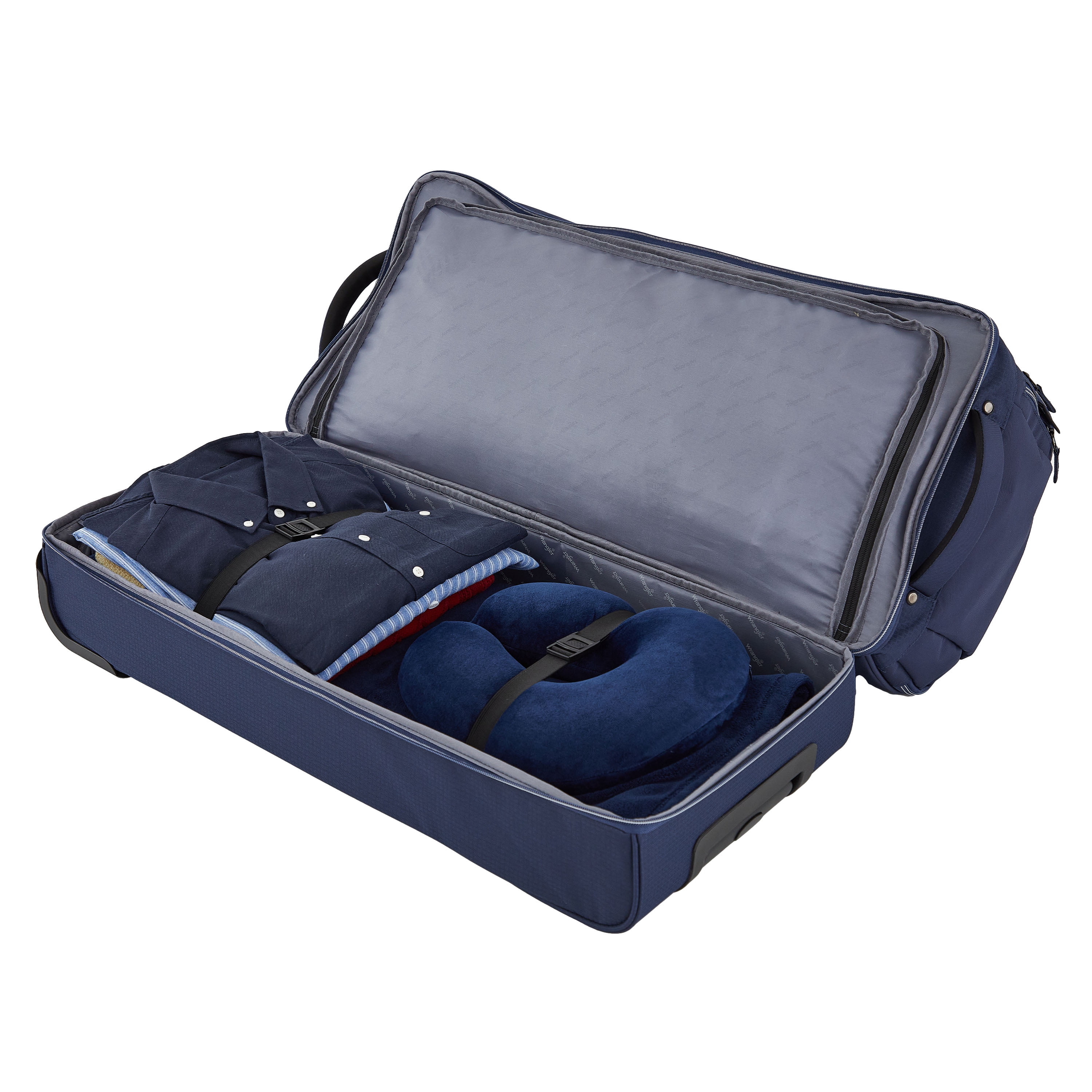 (2 pack) Wrangler Large 30" Drop-Bottom Rolling Travel Duffel - Navy Blue