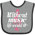 thumbnail image 3 of Inktastic Without Music Life Would Be Flat Girls Baby Bib, 3 of 4