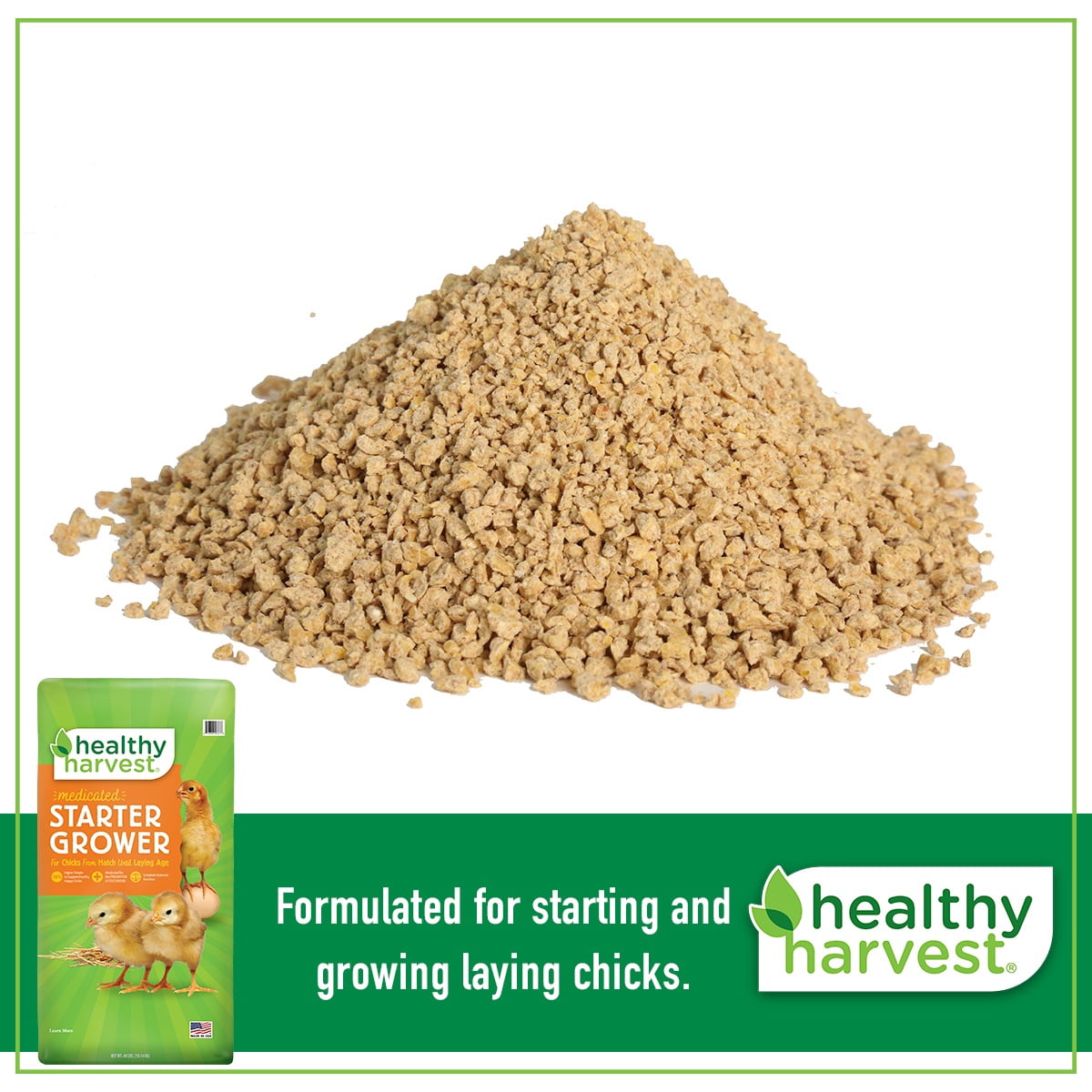 Healthy Harvest 18% Medicated Starter Grower for Chicks, 40 lb bag