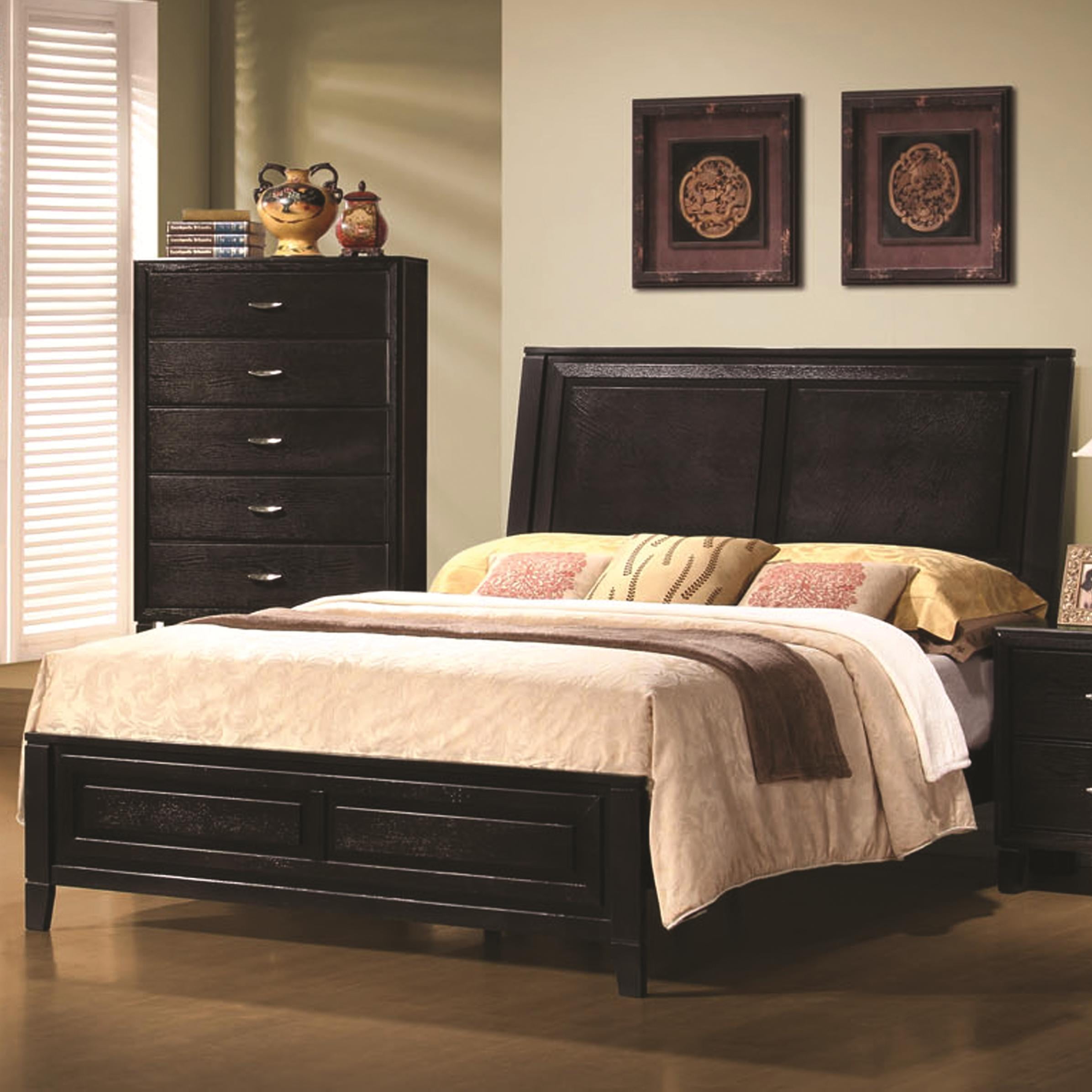 Coaster Nacey 4 Piece King Panel Bedroom Set In Dark Brown Walmart Com Walmart Com