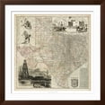 thumbnail image 2 of Art.com Map of Texas Art Print, Brown Frame Wall Art, 38" x 38", 2 of 5