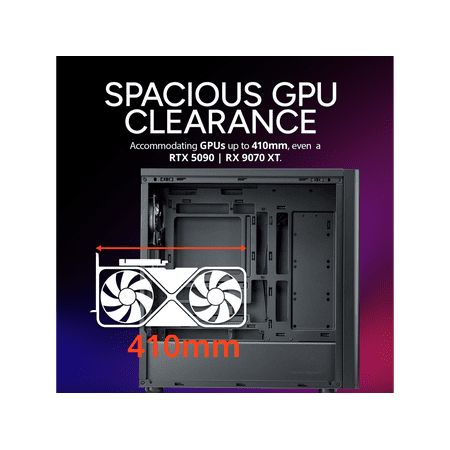 Cooler Master Elite 502 ATX High Airflow Minimalist PC Case, 410mm GPU Max, Compatible RTX 5090|RX 7090 XT, 360mm AIO Max, Type C, Tempered Glass, Triple 120mm aRGB PWM Fan, Intakes Grill