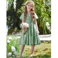 thumbnail image 2 of Vestido Arshiner verde salvia para niñas de 5 a 6 años, estilo hawaiano de verano, 2 of 5