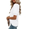 thumbnail image 6 of Sexlip Women's T-Shirt Short Sleeve Loose Fit Casual Trendy Design Versatile Styling Breathable Wear Suitable for City Walks White S, 6 of 7