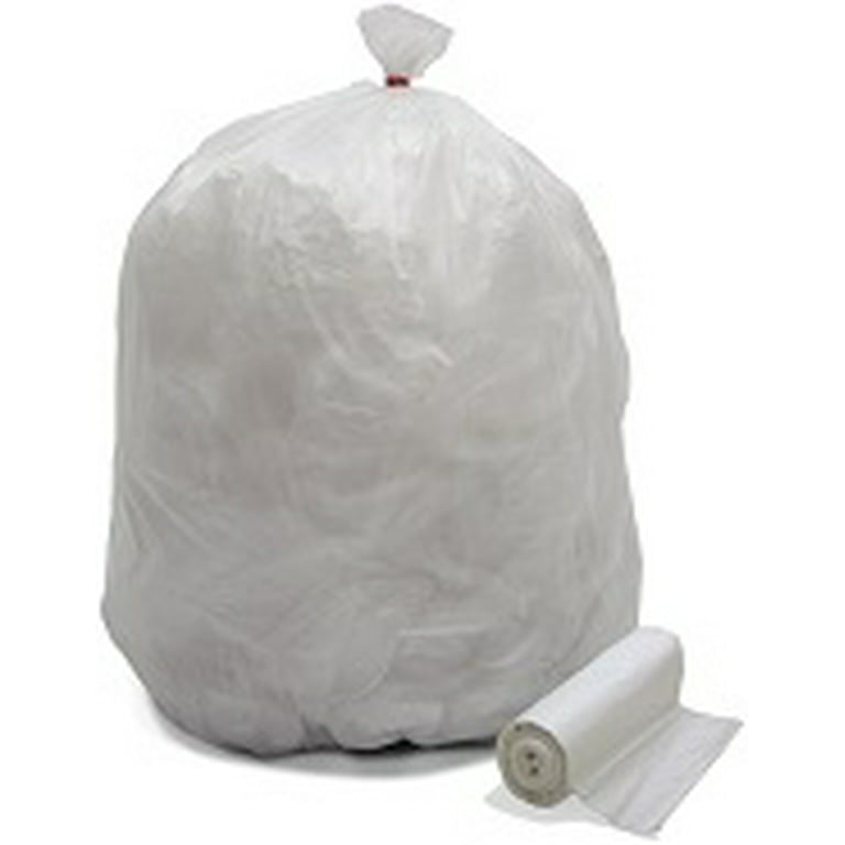 PlasticMill 5 Gallon Garbage Bags, Drawstring: White, 1 MIL, 17x20, 200  Bags.